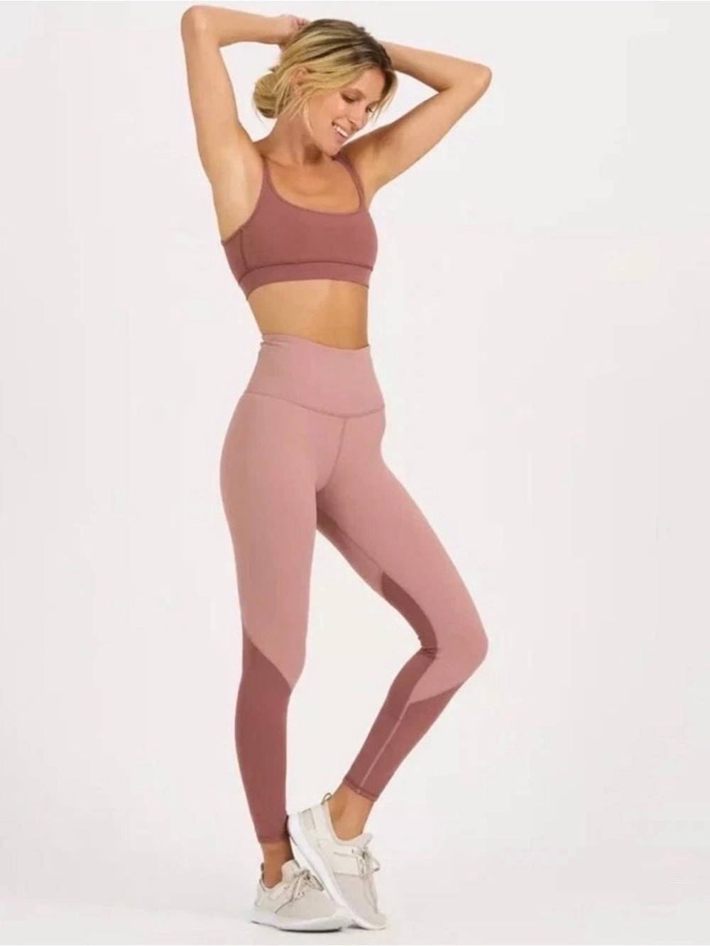 Vuori Colorblock Studio Leggings Dusty Pink Light Terra Cotta Women's- Size S